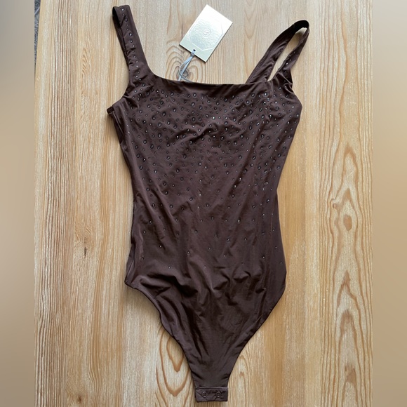 SKIMS X Swarovski Jelly sheer square neck bodysuit - Picture 4 of 4